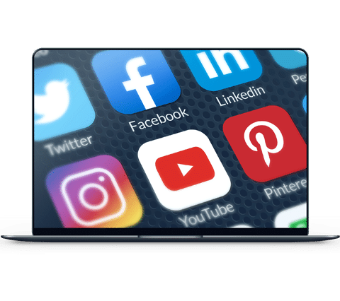 Macbook Pro Social Media Mockup MacBook Pro Mockup mit Social Icons